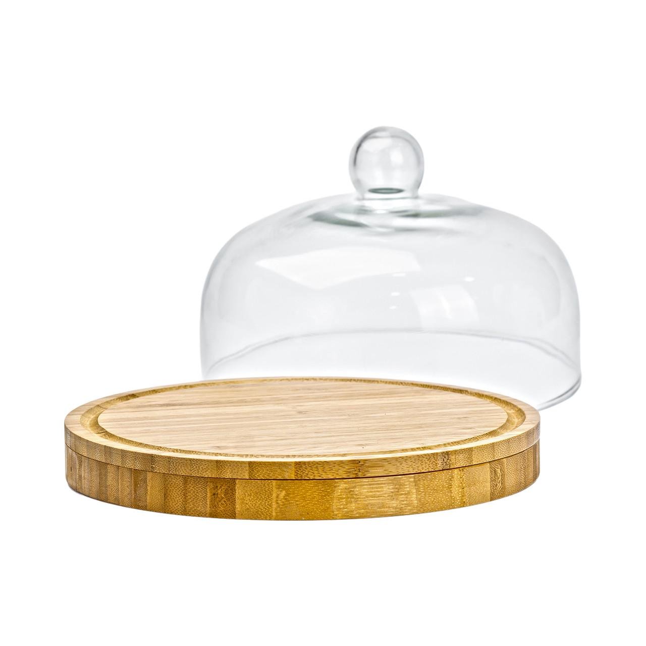 Набор для нарезки сыра со стеклянной крышкой 25 см (4773) - фото 5