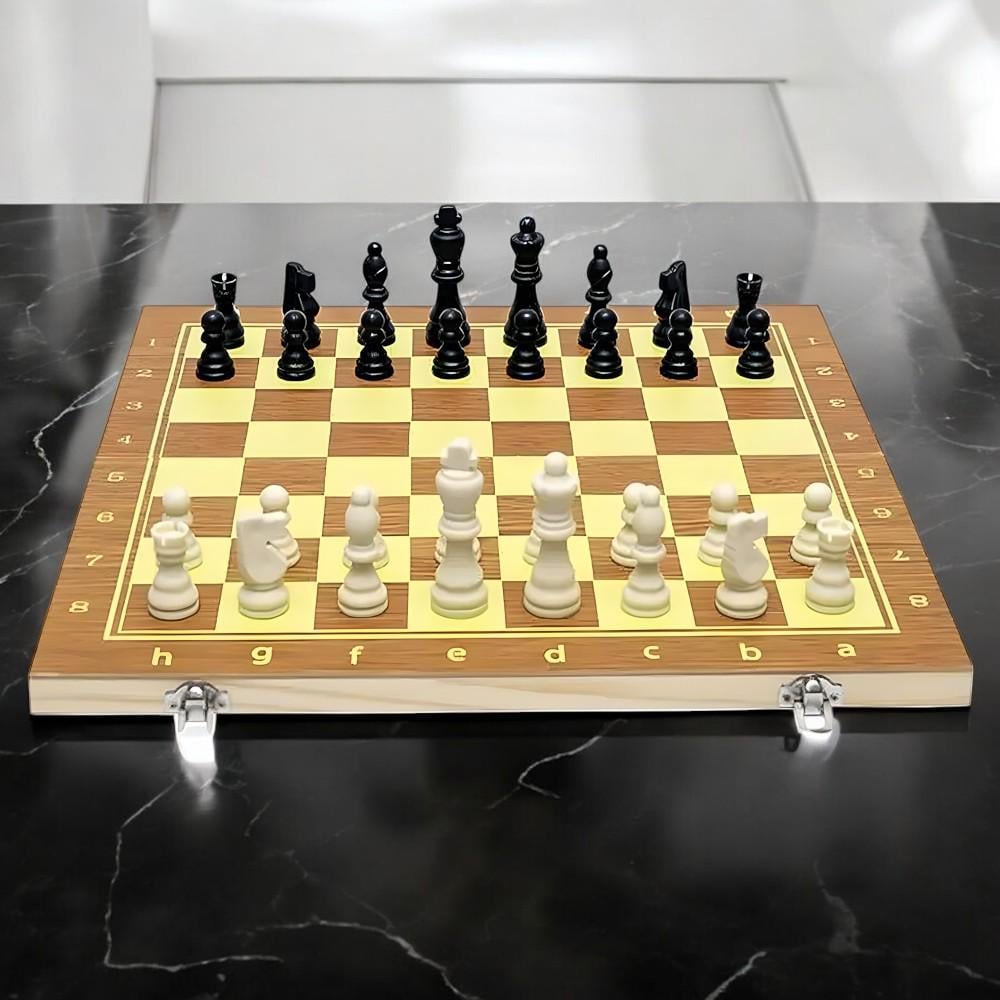 Шахи дерев'яні 3в1 30 см (37-80227) - фото 2 Шахи дерев'яні 3в1 30 см (37-80227) - фото 2