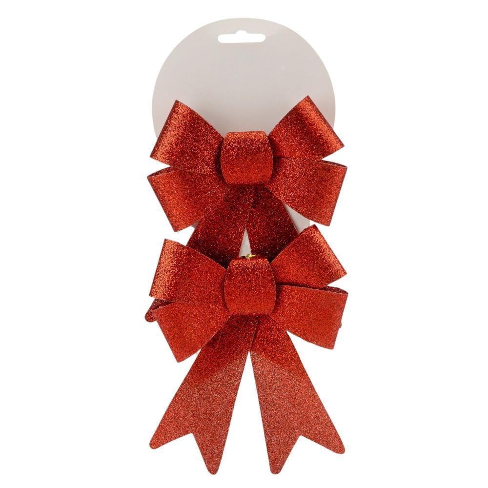 Набор бантов Блестящий 2 шт. 18 см Красный (9245-012) - фото 2 Набор бантов Блестящий 2 шт. 18 см Красный (9245-012) - фото 2