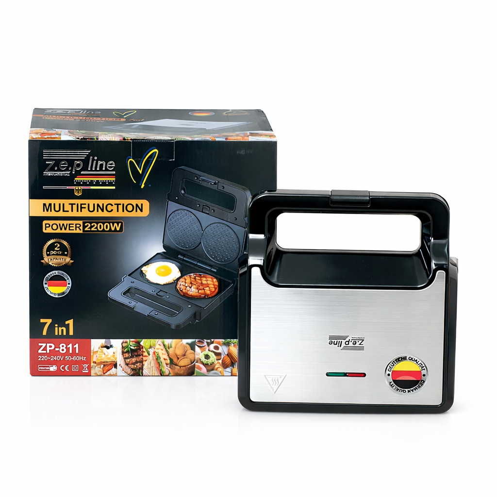 Мультипекар ZepLine ZP-811 7в1 змінні пластини вафельниця/горішниця/сендвічниця/гриль 2200 Вт (32461962)