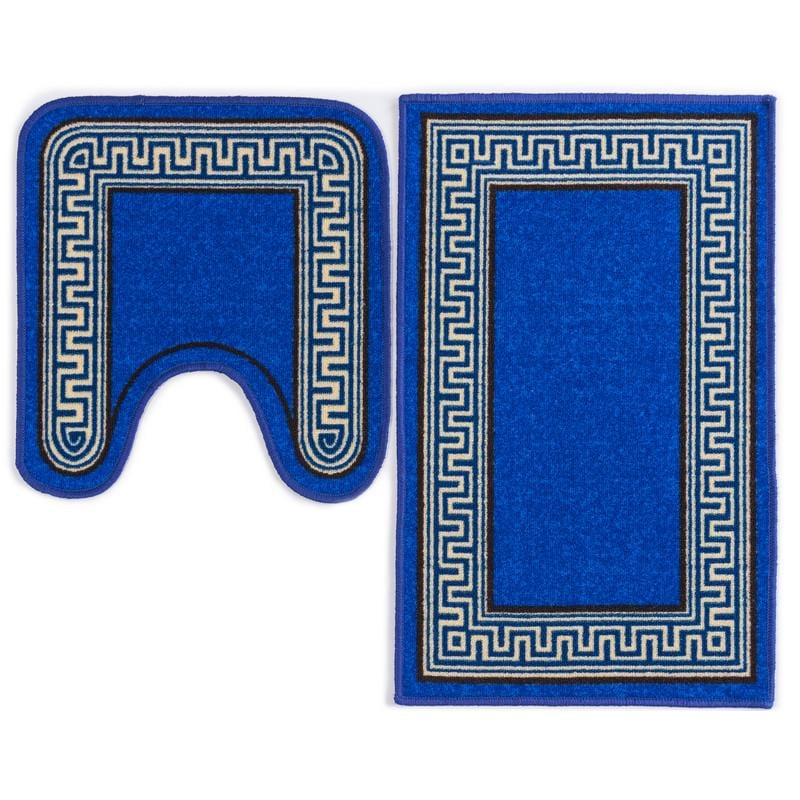 Набор ковриков в ванную комнату Mac Carpet Taba 315-2 50х80 см/57х60 см Синий (10415650) - фото 2