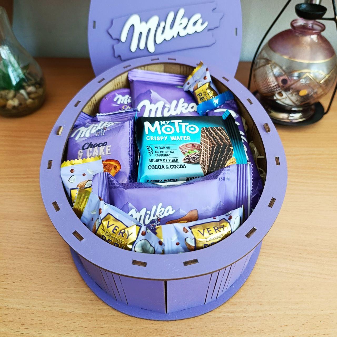 Подарочный бокс милка со сладостями для ребенка/девушки на день рождения/новый год/8 марта (ar270) - фото 4