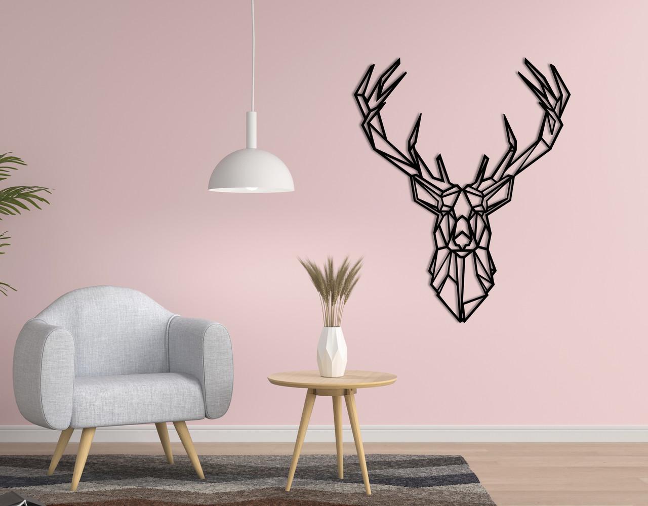 Панно на стену из дерева декоративное Upwood Decor Deer 73,2x60 см Black (1584808772)
