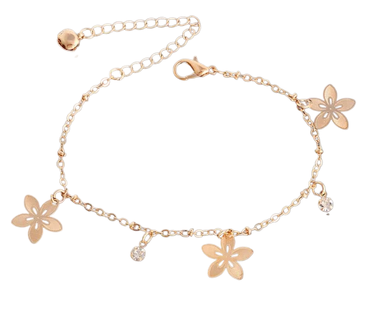 Браслет женский Цветочек с камнями на ногу 24,5 см (BA-109) Браслет женский Цветочек с камнями на ногу 24,5 см (BA-109)