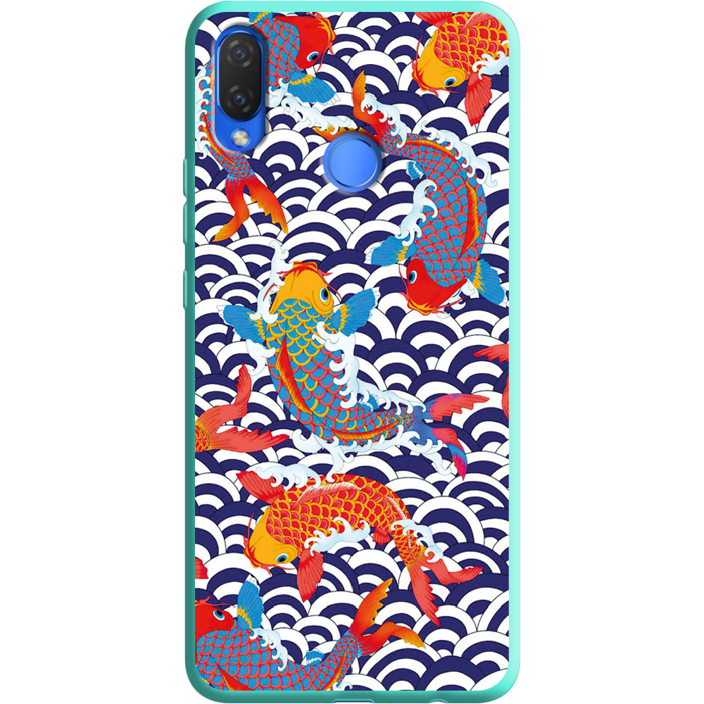 Чехол Boxface Huawei P Smart Plus Koi Fish Мятный силикон (34912-up2477-36134)