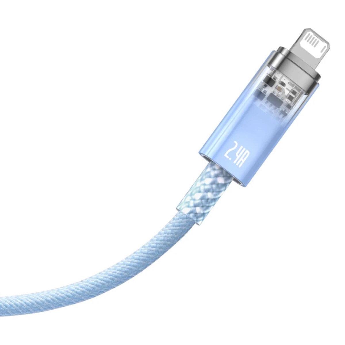 Кабель BASEUS Explorer USB-Lightning/2.4А/1 Синий (CATS010003) - фото 3 Кабель BASEUS Explorer USB-Lightning/2.4А/1 Синий (CATS010003) - фото 3