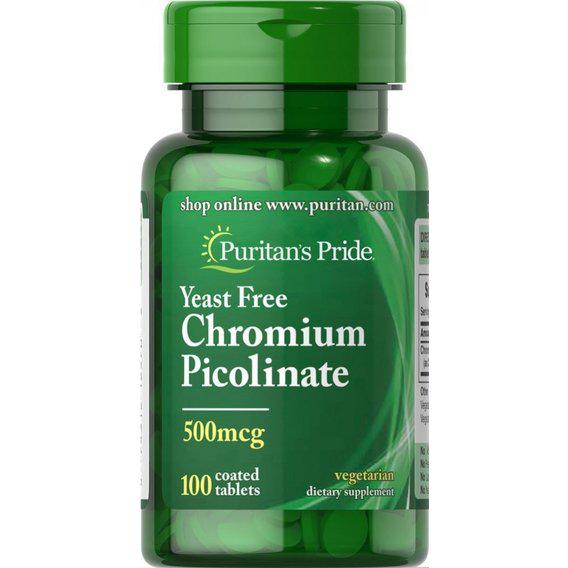 Микроэлемент Хром Puritan's Pride Chromium Picolinate Yeast Free 500 mcg 100 tabs Микроэлемент Хром Puritan's Pride Chromium Picolinate Yeast Free 500 mcg 100 tabs