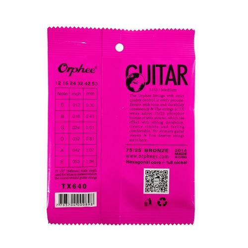 Набір струн для акустичної гітари Orphee TX640 12-53" 0,30-1,34 мм 6 шт. (536995) - фото 3 Набір струн для акустичної гітари Orphee TX640 12-53" 0,30-1,34 мм 6 шт. (536995) - фото 3