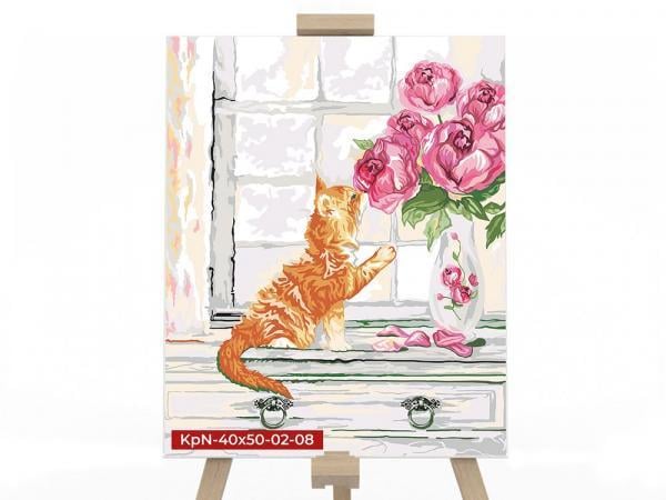 Картина по номерам Danko Toys №8 Кот с цветами 40х50 см серия 2 (KpN-40x50-02-08) Картина по номерам Danko Toys №8 Кот с цветами 40х50 см серия 2 (KpN-40x50-02-08)