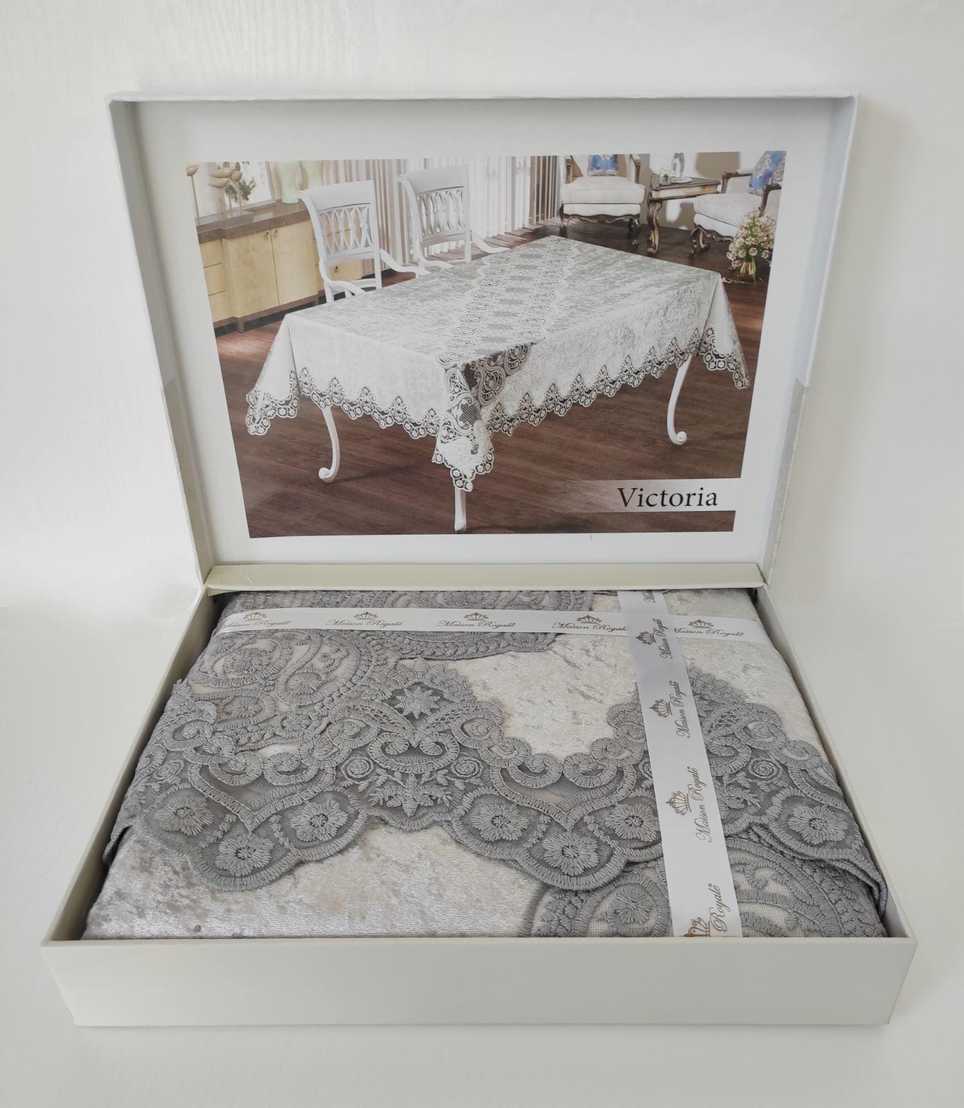 Скатерть велюровая Maison Royale 110x160 см Victoria Grey (CN17625)
