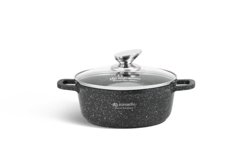 Набір посуду Edenberg з гранітним покриттям 8 предметів Чорний (EB-8143) - фото 4 Набір посуду Edenberg з гранітним покриттям 8 предметів Чорний (EB-8143) - фото 4