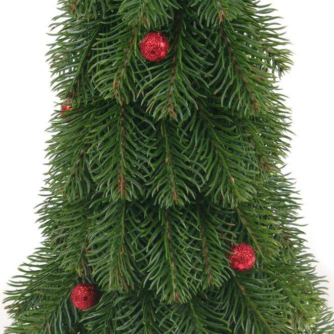 Елка литая Flora с красными шариками 38 см Зеленый (49476) - фото 2 Елка литая Flora с красными шариками 38 см Зеленый (49476) - фото 2