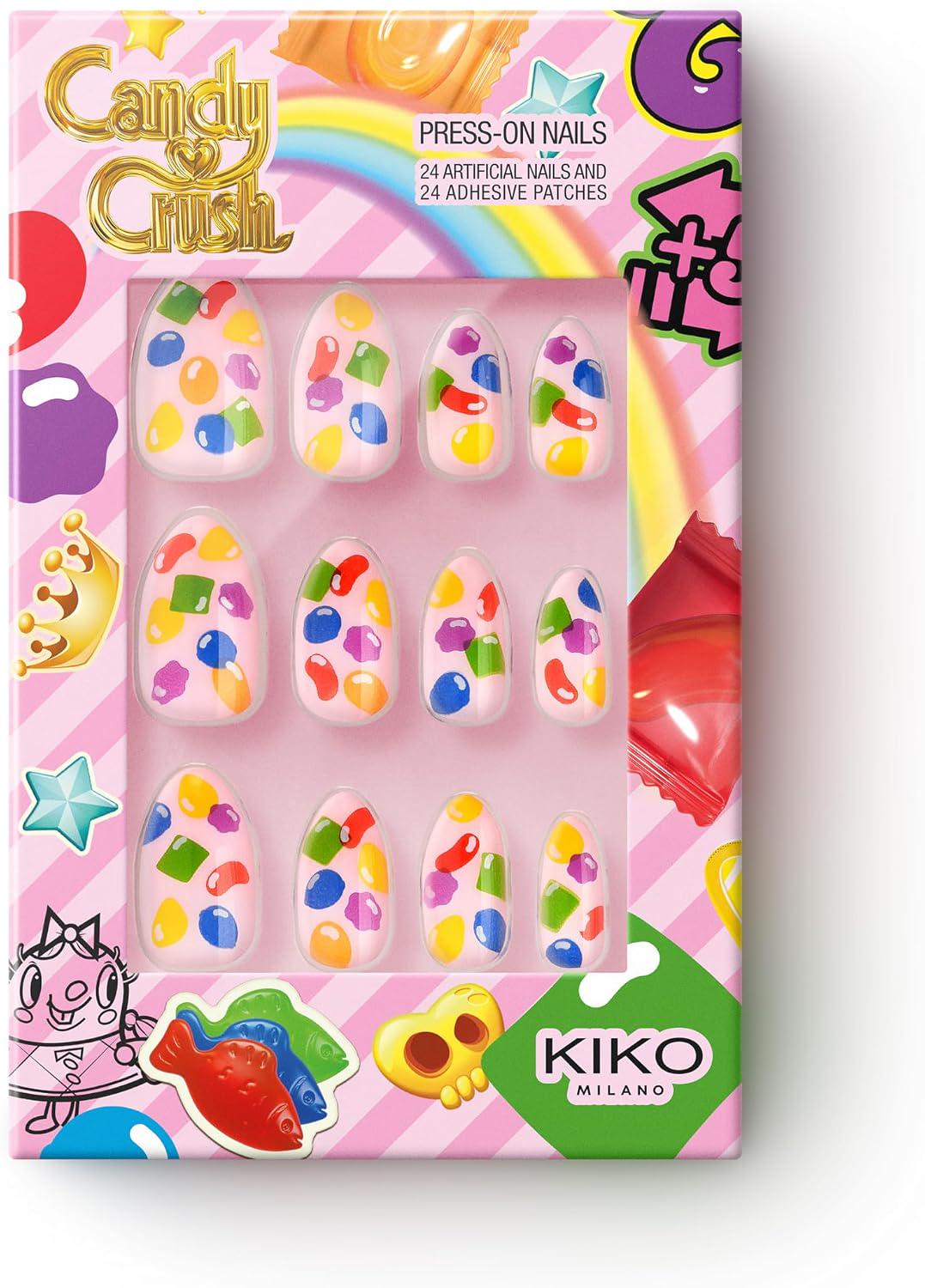 Накладные ногти самоклеящиеся KIKO Milano Candy Crush Press On Nails 24 шт. миндалевидная форма Разноцветный (SKU-392)