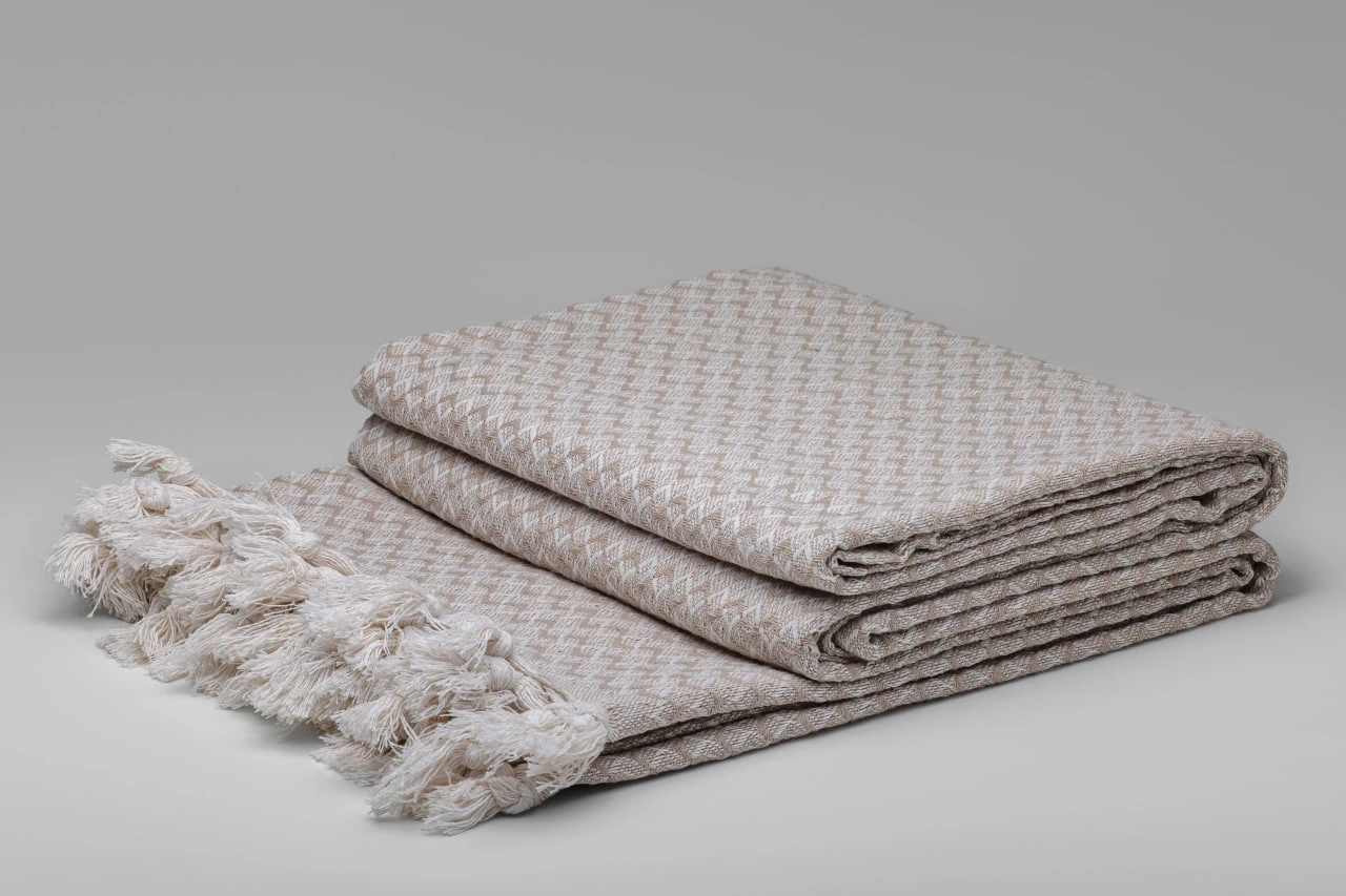 Плед HYGG Muar евро 200х230 см Светло-бежевый (313675) - фото 2 Плед HYGG Muar евро 200х230 см Светло-бежевый (313675) - фото 2