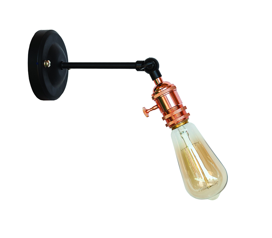 Бра Levistella Lofty подовжене з патроном AMP15 Чорний/Рожеве золото (1963530289)