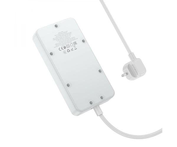 Удлинитель сетевой Hoco AC8A PD30W/QC18W/1C3A White - фото 4