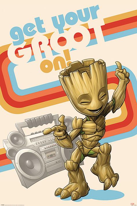 Постер плакат Стражи Галактики Получите, Ваш Грут/Guardians Of The Galaxy Get Your Groot On 61x91,5 см