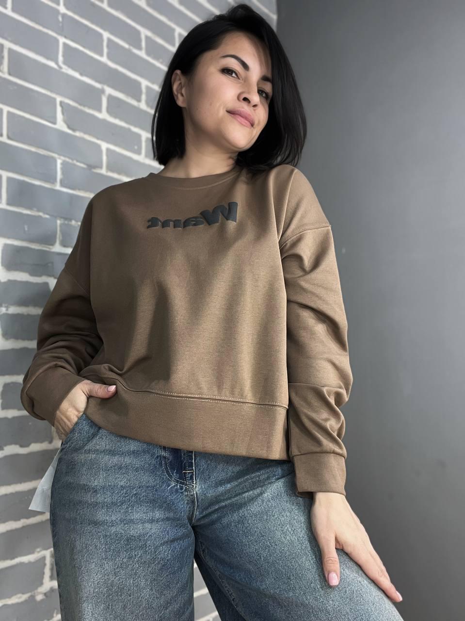 Свитшот женский U S 293 WANT широкий впереди OS Коричневый (1513) - фото 3