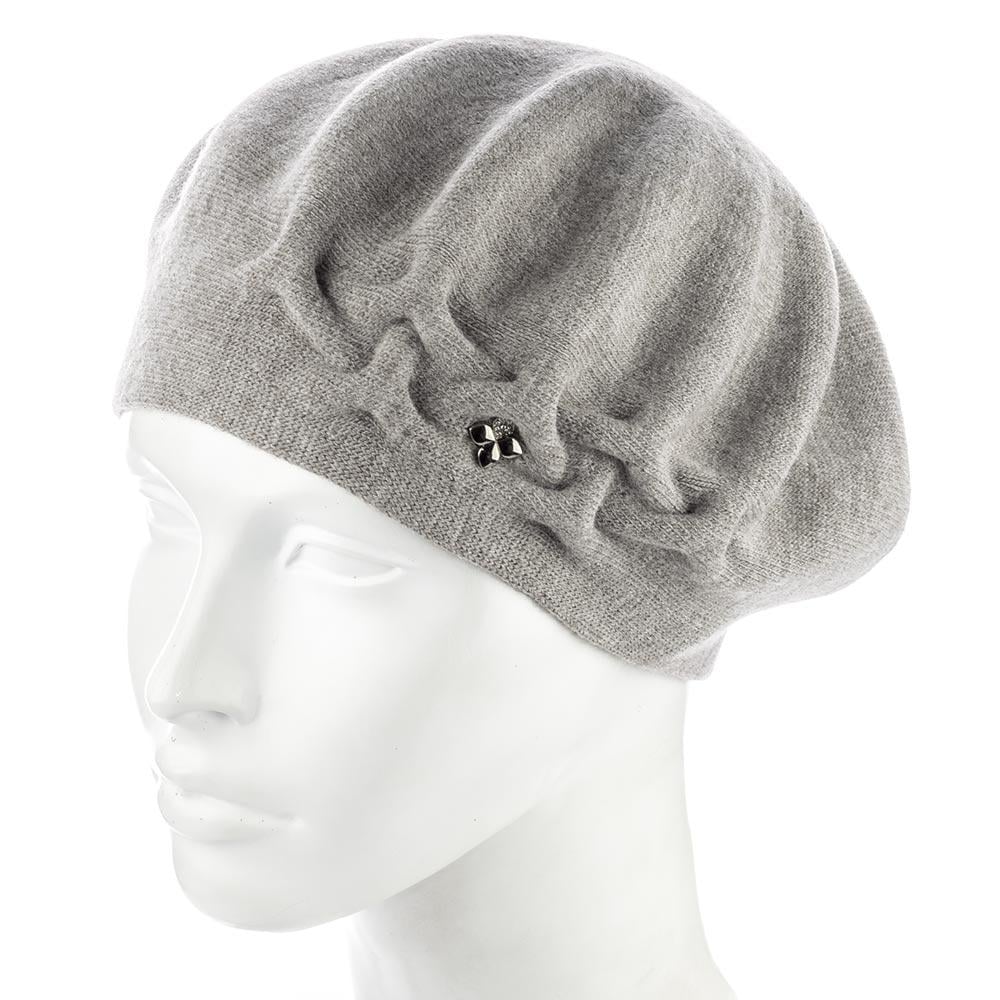 Берет двойной женский сбоку с узором Zolly ZH258 Капучино