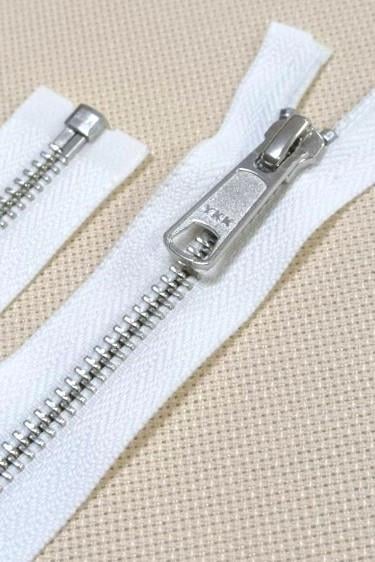 Молния YKK металлическая Тип 5 70/1 бегунок разъемная Белый/Никель