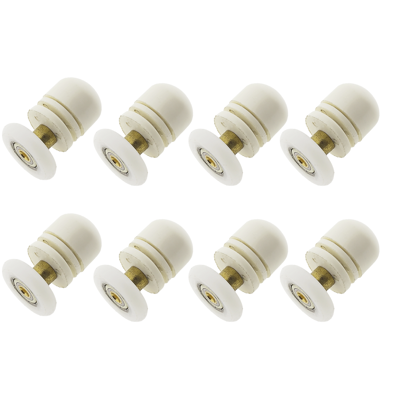 Комплект роликов для душевых кабин одинарные эксцентрик 22 мм Белый (В06А КОМ 22)