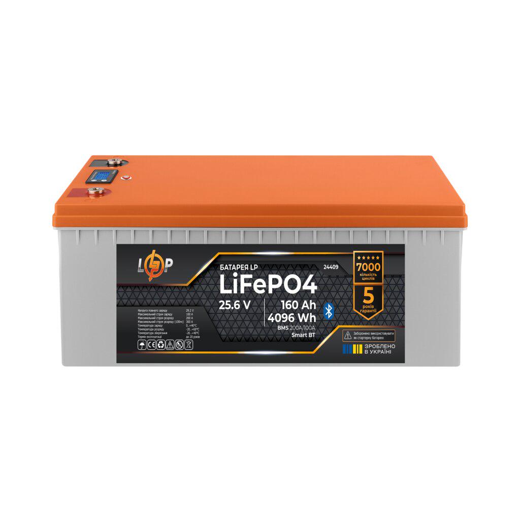 Аккумулятор для ИБП LogicPower LiFePO4 25,6V 160 Ah 4096Wh 7000 циклов BMS Smart BT (LP24409)