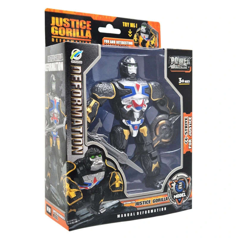 Робот трансформер дитячий Justice Gorilla 168 85 робот горила Black