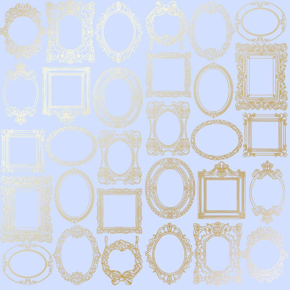 Лист бумаги односторонний Golden Frames с фольгированием 30,5х30,5 см Purple