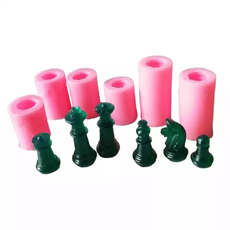 Молд силиконовый Шахматы 6 шт. One size Розовый (40995)