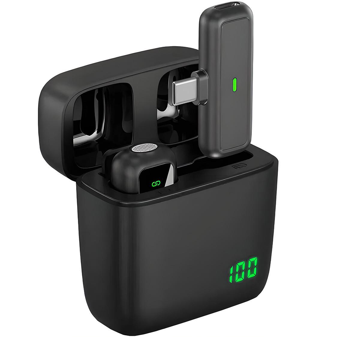 Микрофон беспроводной петличный Savetek P34 Type-C для Android смартфонов/планшетов до 20 м с зарядным кейсом