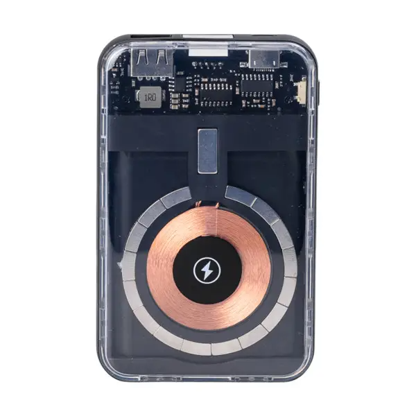 Повербанк с беспроводной зарядкой USB-С/USB-A/microUSB/Apple Lightning 3 шнура в комплекте 10000 mAh