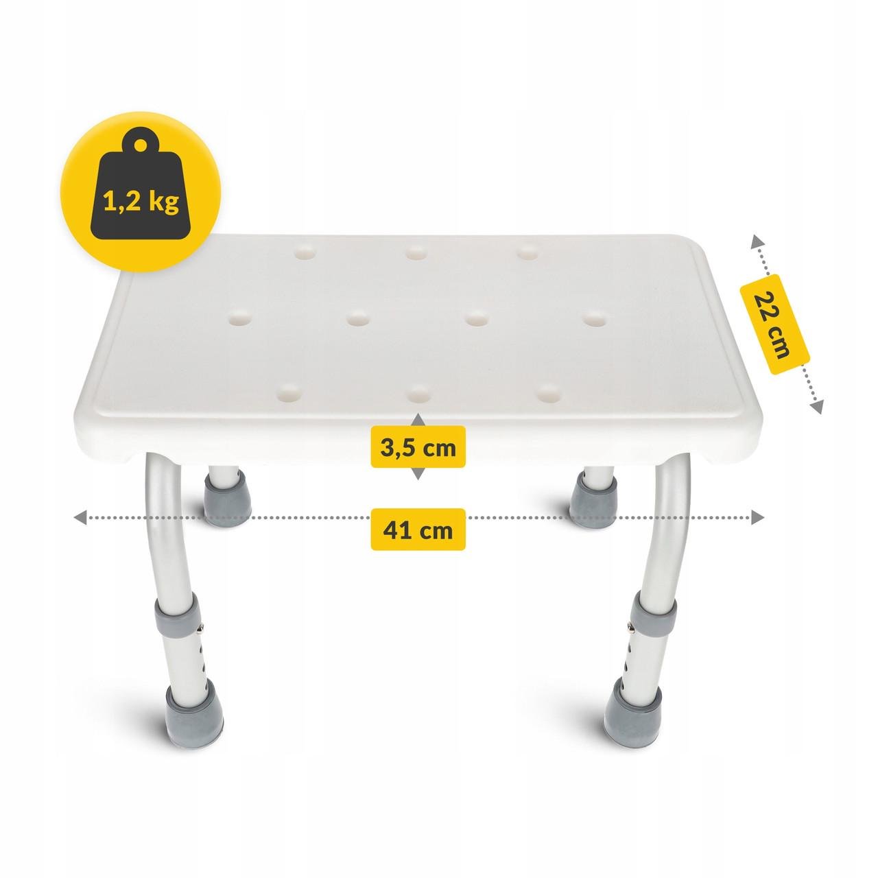 Ступень-табурет для ванной и душа 4fizjo регулируемая White/Grey (P-5905973403429) - фото 8