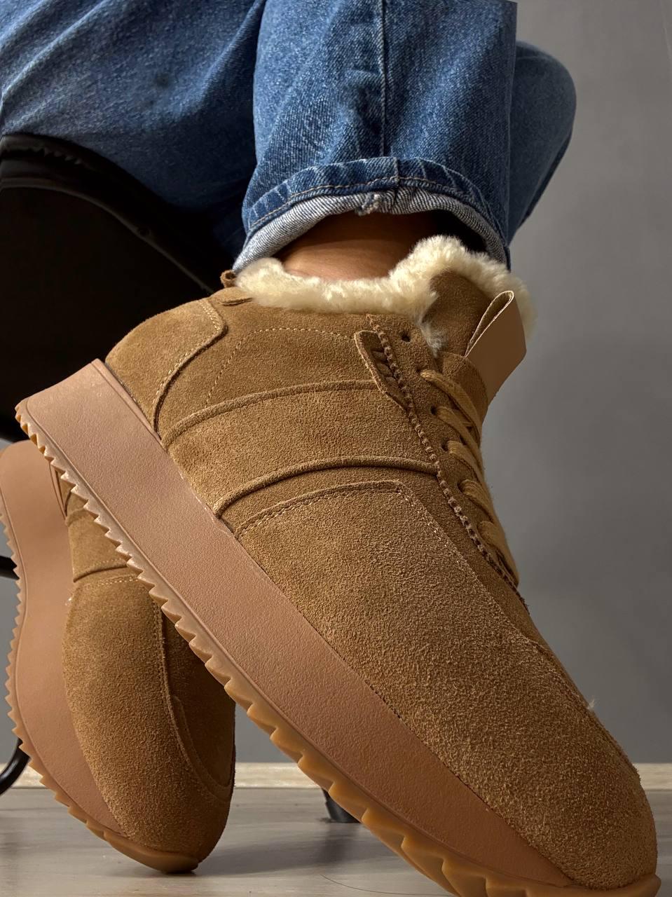 Кроссовки женские Hengji U-2 натуральная замша утепленные мехом р. 39 Коричневый (5290) - фото 6 Кроссовки женские Hengji U-2 натуральная замша утепленные мехом р. 39 Коричневый (5290) - фото 6