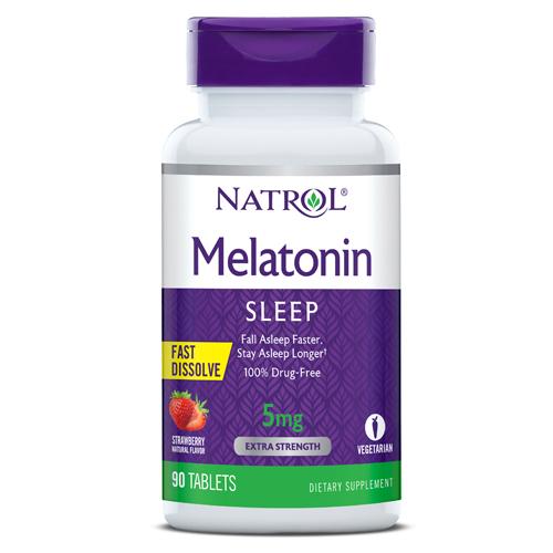 Натуральна добавка Natrol Melatonin 5mg Fast Dissolve 90 таб. Полуниця (3569)