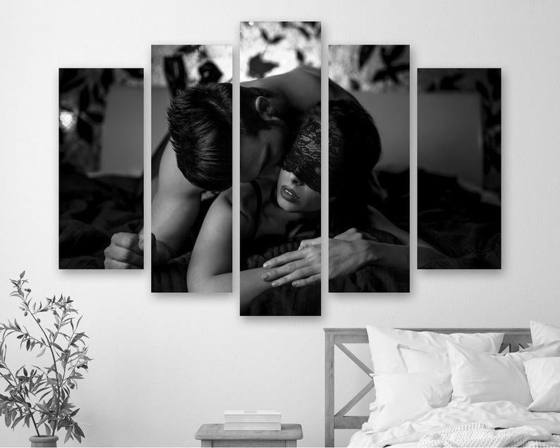 Модульная картина на холсте из пяти частей KIL Art Экзотическая пара 187x119 см (M51_XL_49)