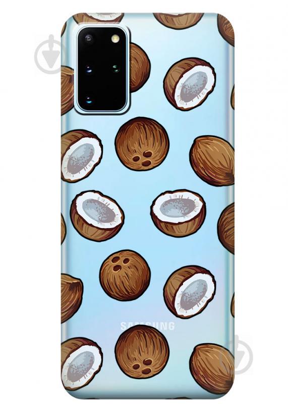 Прозрачный силиконовый чехол iSwag для Samsung Galaxy S20 Plus Кокосы (M1079)