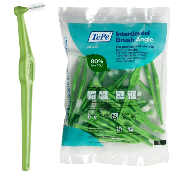 Ершики межзубные угловые TePe Angle 0,8 мм 25 шт. Зеленый (107284)