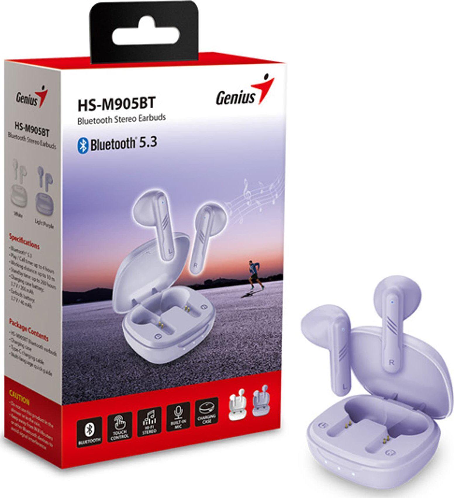 Навушники TWS Genius HS-M905BT Purple (542767) - фото 8 Навушники TWS Genius HS-M905BT Purple (542767) - фото 8