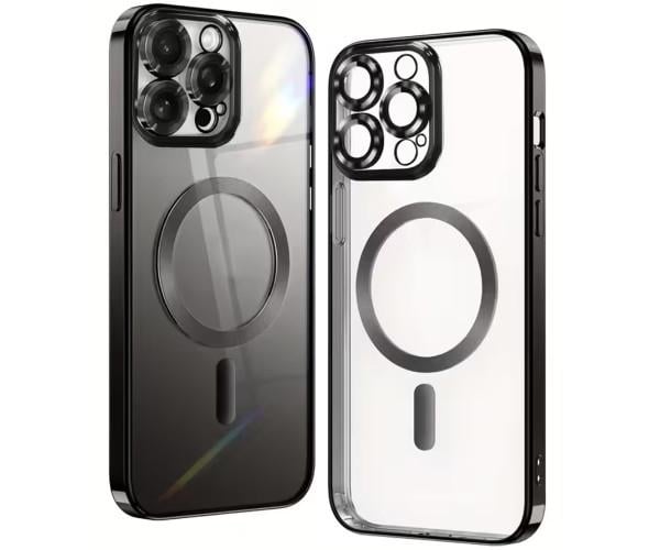 Чехол силиконовый Fashion Shining для iPhone 16 Pro с поддержкой беспроводной зарядки Черный
