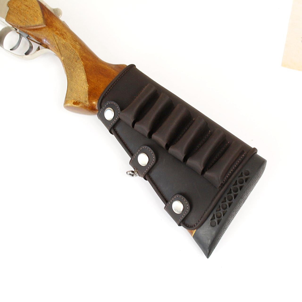 Патронтаж на приклад кожаный под калибр 12 на 6 пуль Коричневый (23818810) - фото 2 Патронтаж на приклад кожаный под калибр 12 на 6 пуль Коричневый (23818810) - фото 2