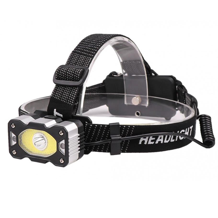 Фонарь налобный аккумуляторный Watton WT-248 с 4 режимами работы на 2 аккумуляторных батареи в комплекте (11070701)