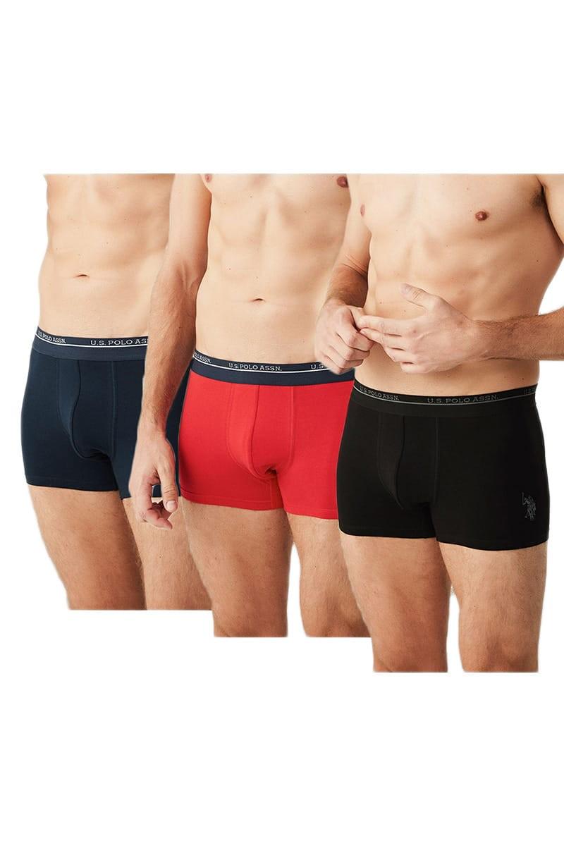Труси боксеры U.S. Polo ASSN р. 52/XL 3 шт. Синий/Красный/Черный (67887)