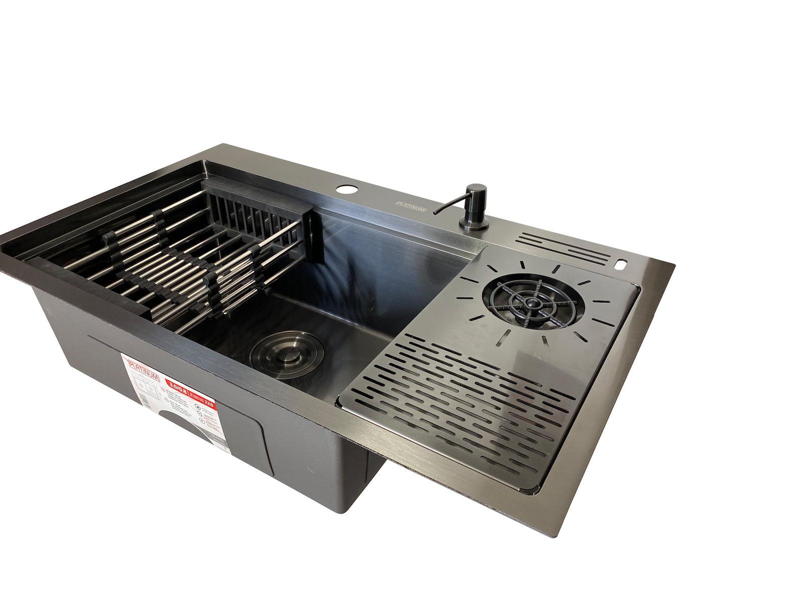 Мойка для кухни Platinum Handmade PVD 78x46 см Черный (42225)