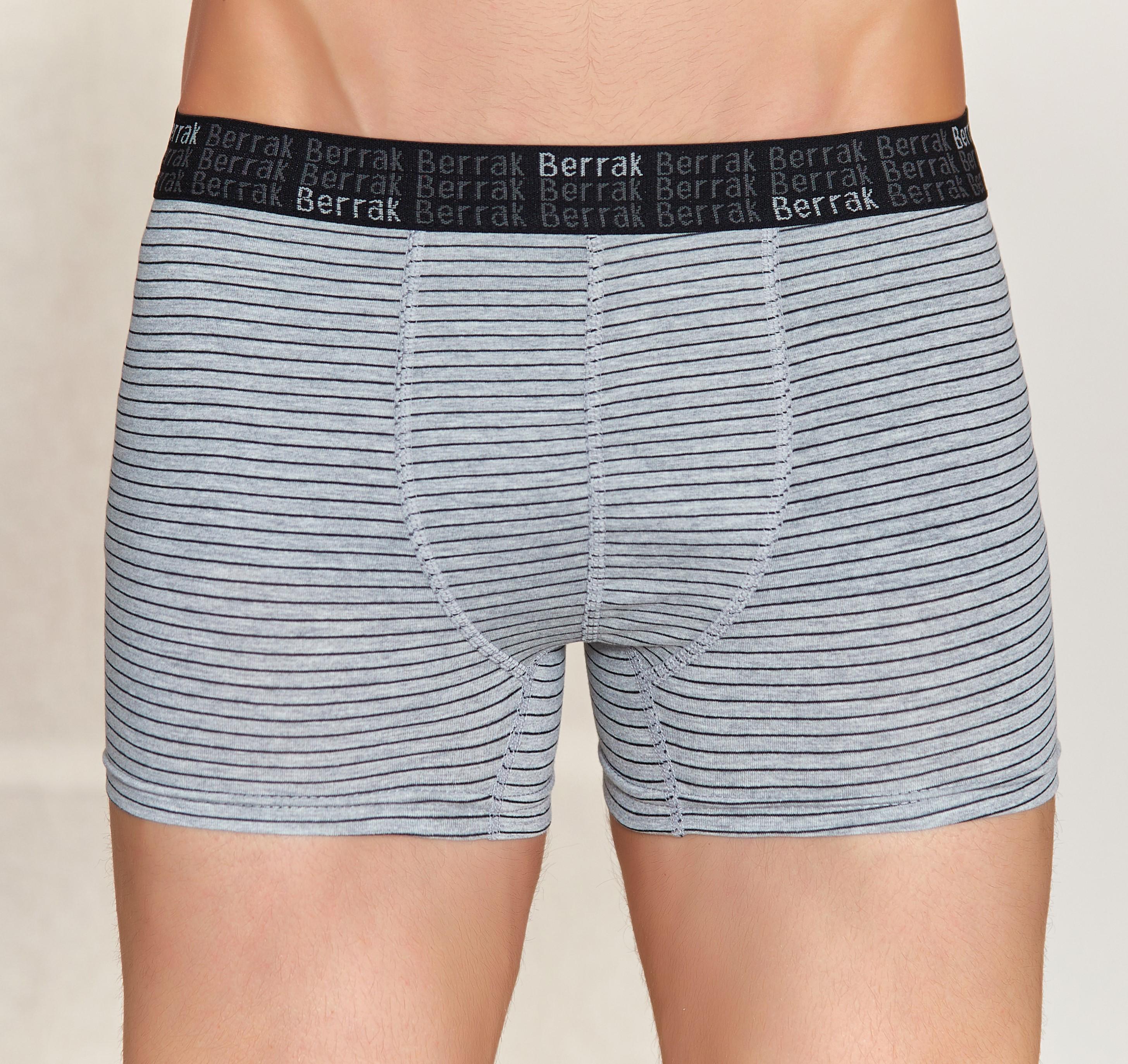 Трусы мужские боксеры Berrak в полоску M светло-серый (30101514)