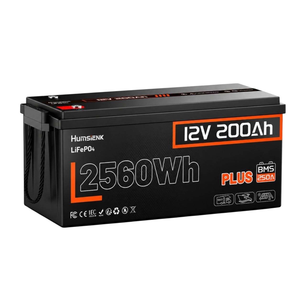 Аккумулятор LiFePO4 HUMSIENK 12V 200Ah (010040)