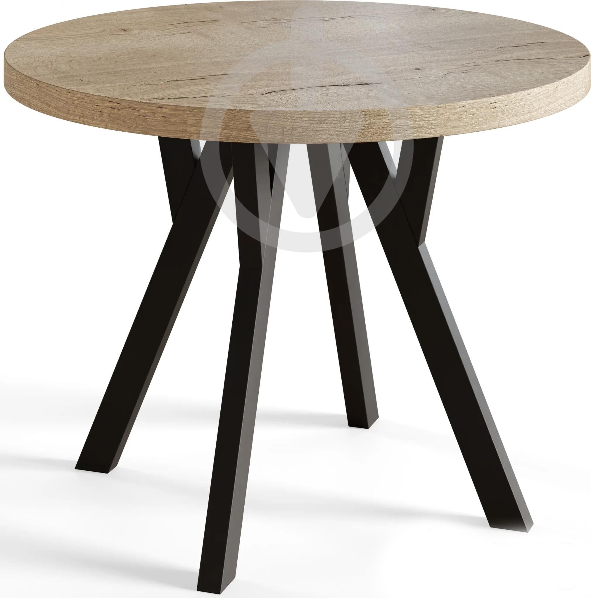 Стол кухонный круглый RoMax Lite Loft 80 см Дуб Эндгрейн/Черный - фото 1 Стол кухонный круглый RoMax Lite Loft 80 см Дуб Эндгрейн/Черный - фото 1