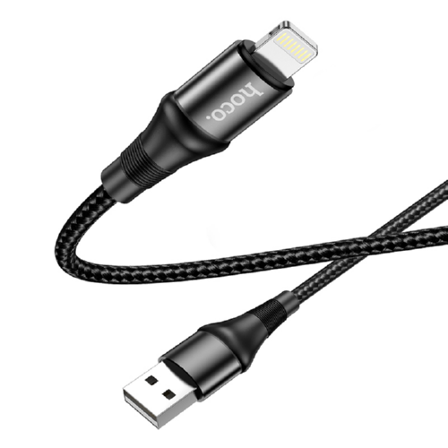 Кабель Hoco Lightning Excellent fast charging data cable X50 1 м 2,4 A Black (546189) - фото 2