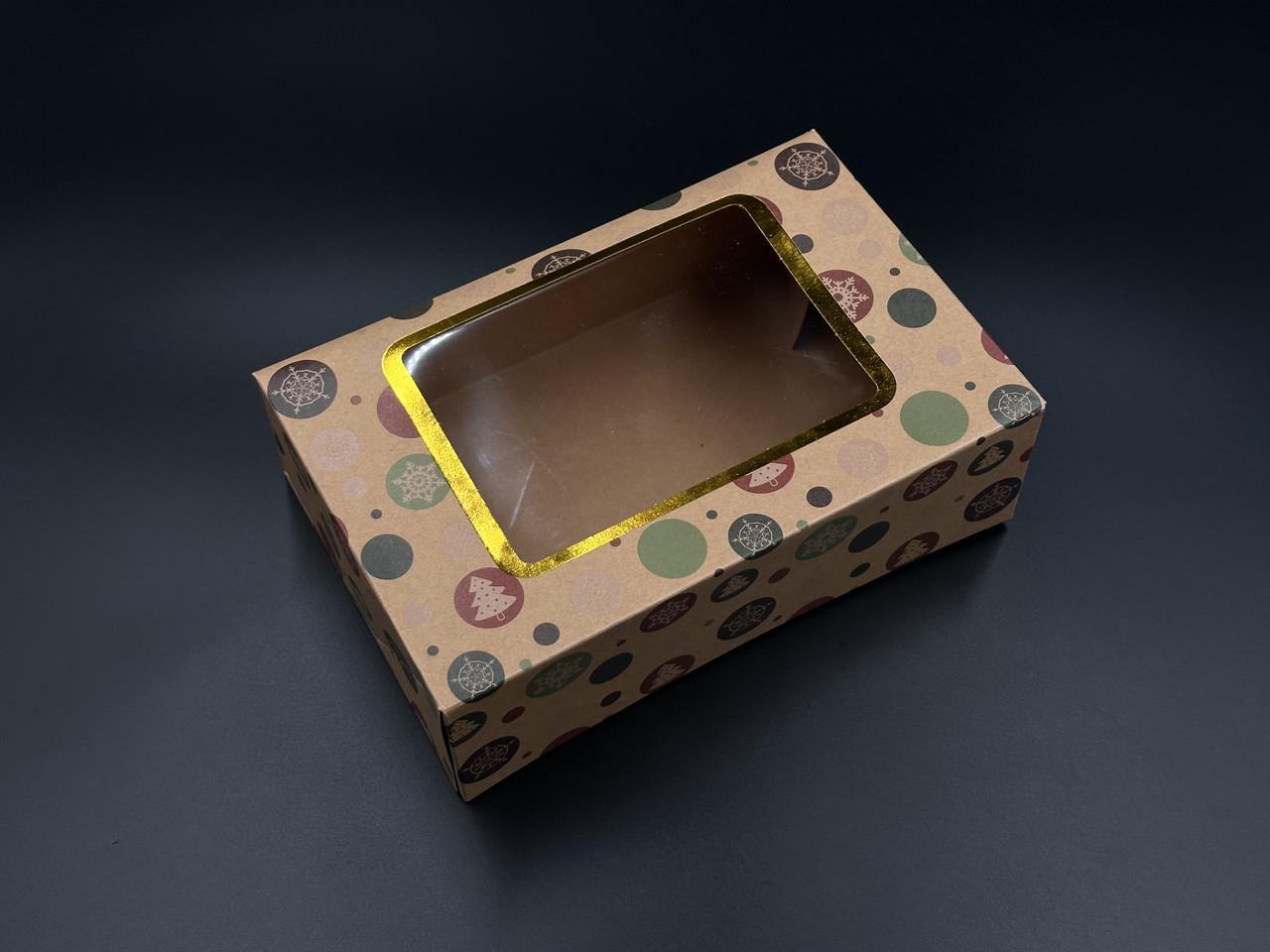 Коробка подарочная сборная со смотровым окошком с принтом картонная 22х14,5х7 см Крафт (OA-107) - фото 3 Коробка подарочная сборная со смотровым окошком с принтом картонная 22х14,5х7 см Крафт (OA-107) - фото 3