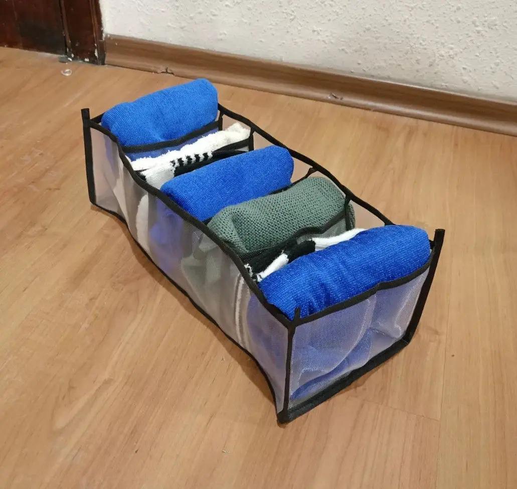 Органайзер для нижнего белья сетчатый 7 ячеек 36х16х12,5 см Белый/Черный (ОДШ-308-31) - фото 4 Органайзер для нижнего белья сетчатый 7 ячеек 36х16х12,5 см Белый/Черный (ОДШ-308-31) - фото 4