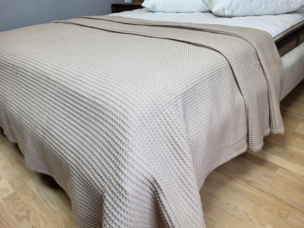 Покрывало Пике Сота 180x220 см Бежевый (11098) - фото 1